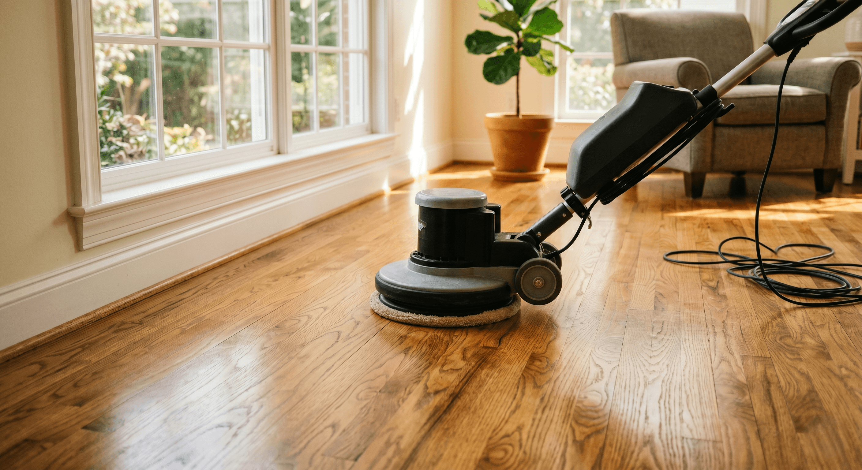 Hardwood Cleaning — Spiker action shot