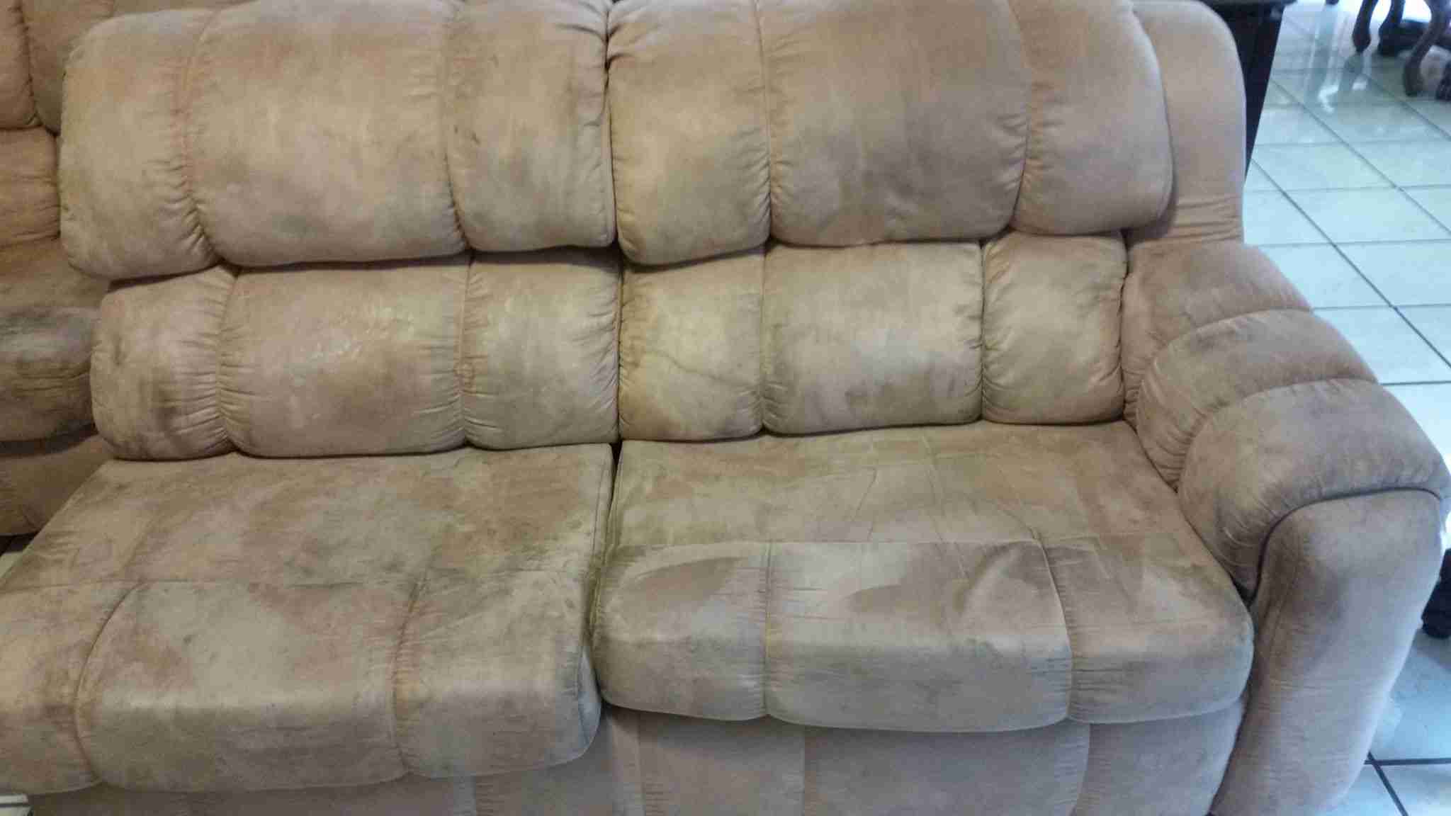 Upholstery before Spiker cleaning